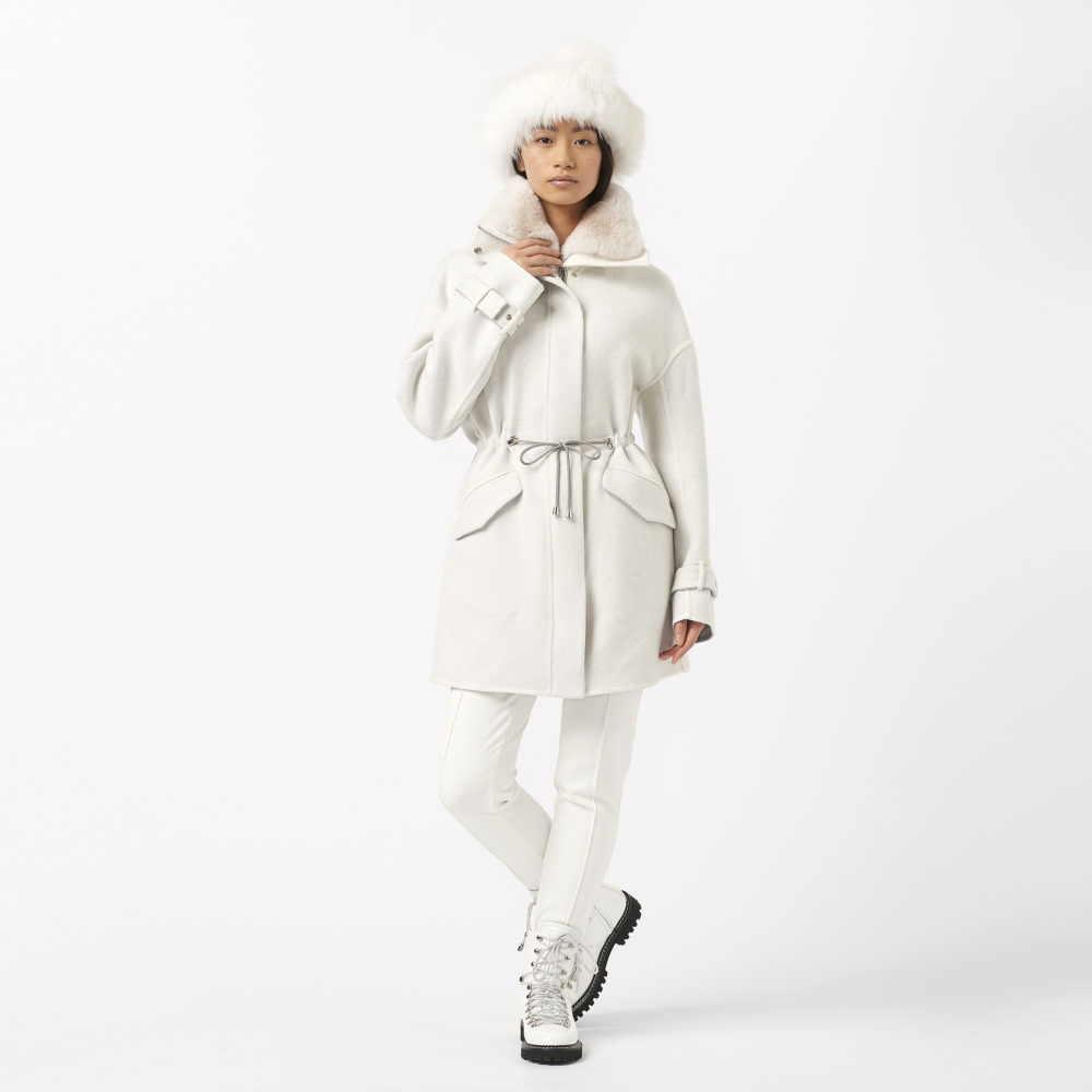 Ogier Arya baby cashmere coat White