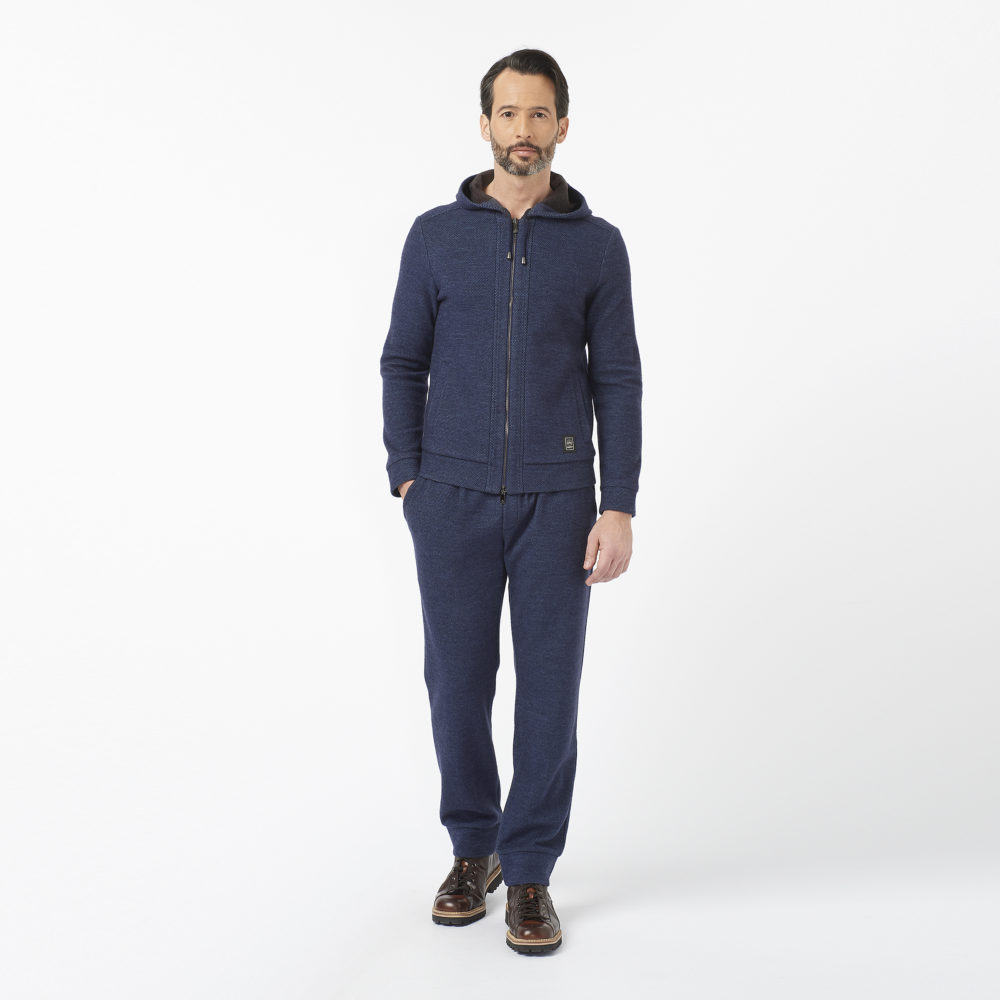 Ogier Bolzano Cashmere Sweater Jacket Travel Kit Navy