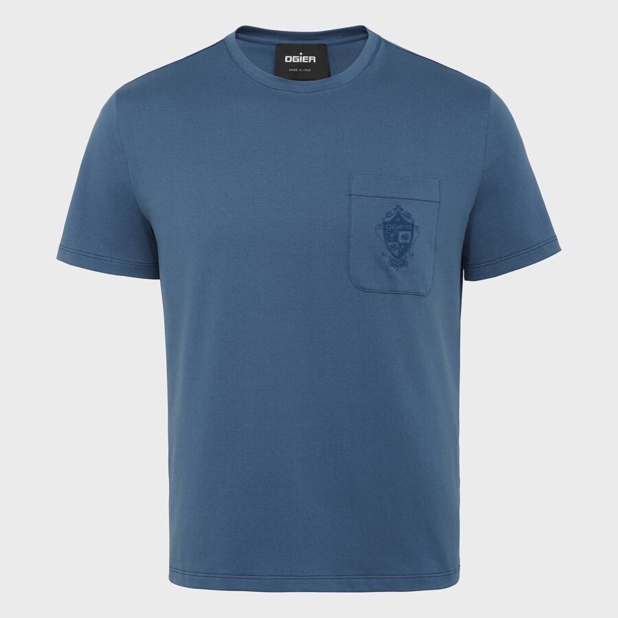 Garros Jersey Cotton T-Shirt Blue
