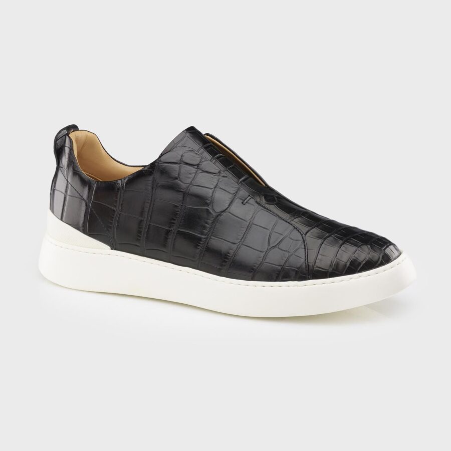Milan Alligator slip-on Sneakers Black