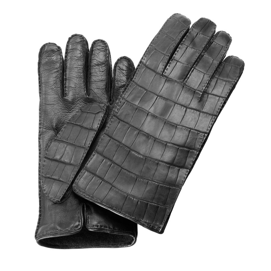 Paris Crocodile City Gloves Black